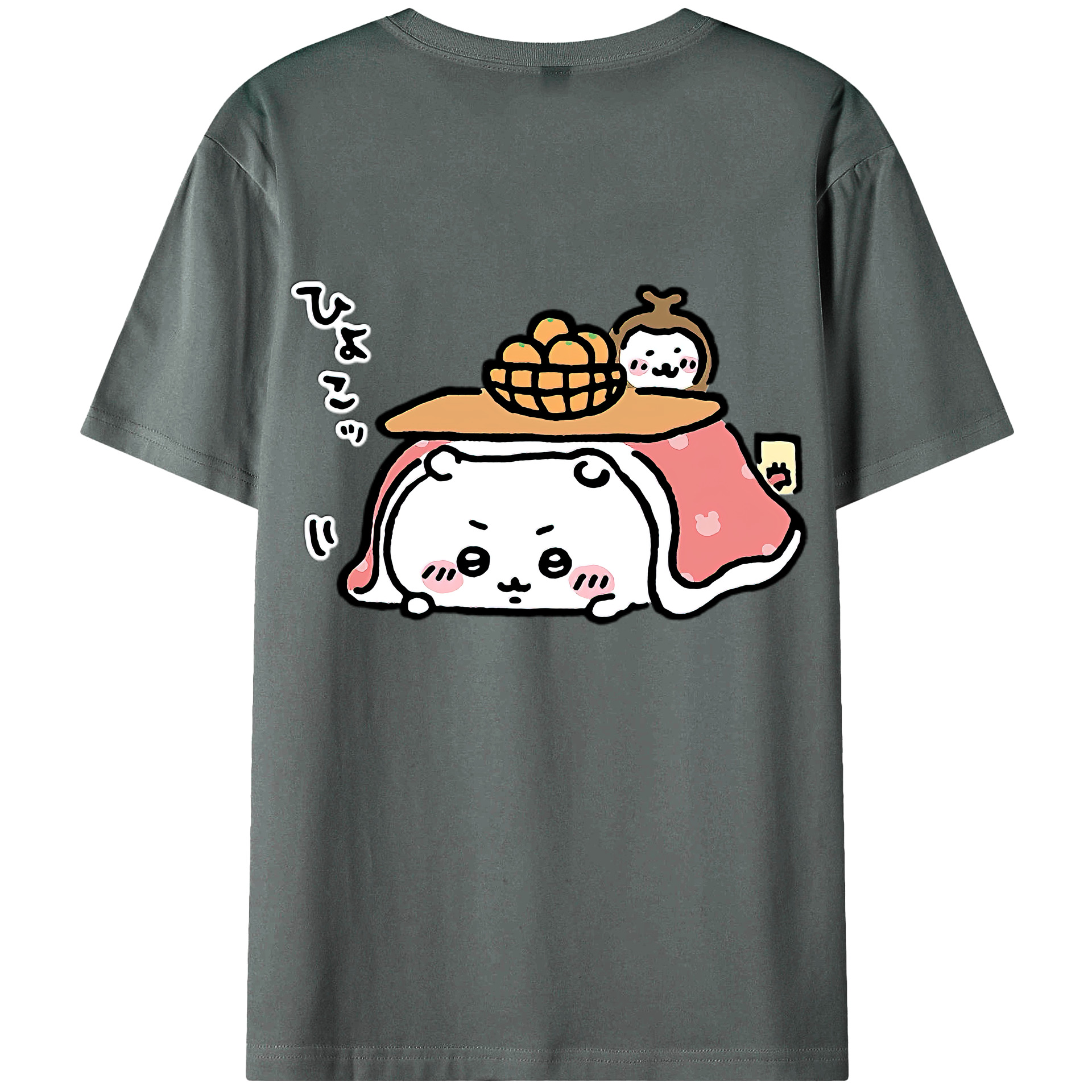 （画像用） ちいかわ ちいかわ Chii-kawa chiikawa 綿100％ メンズ半袖Tシャツ（バックプリント） 通気性